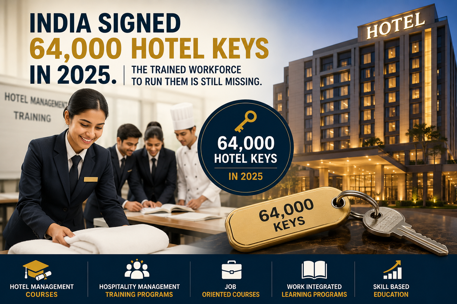 India Signed 64,000 Hotel Keys in 2025. The Trained Workforce to Run Them Is Still Missing
